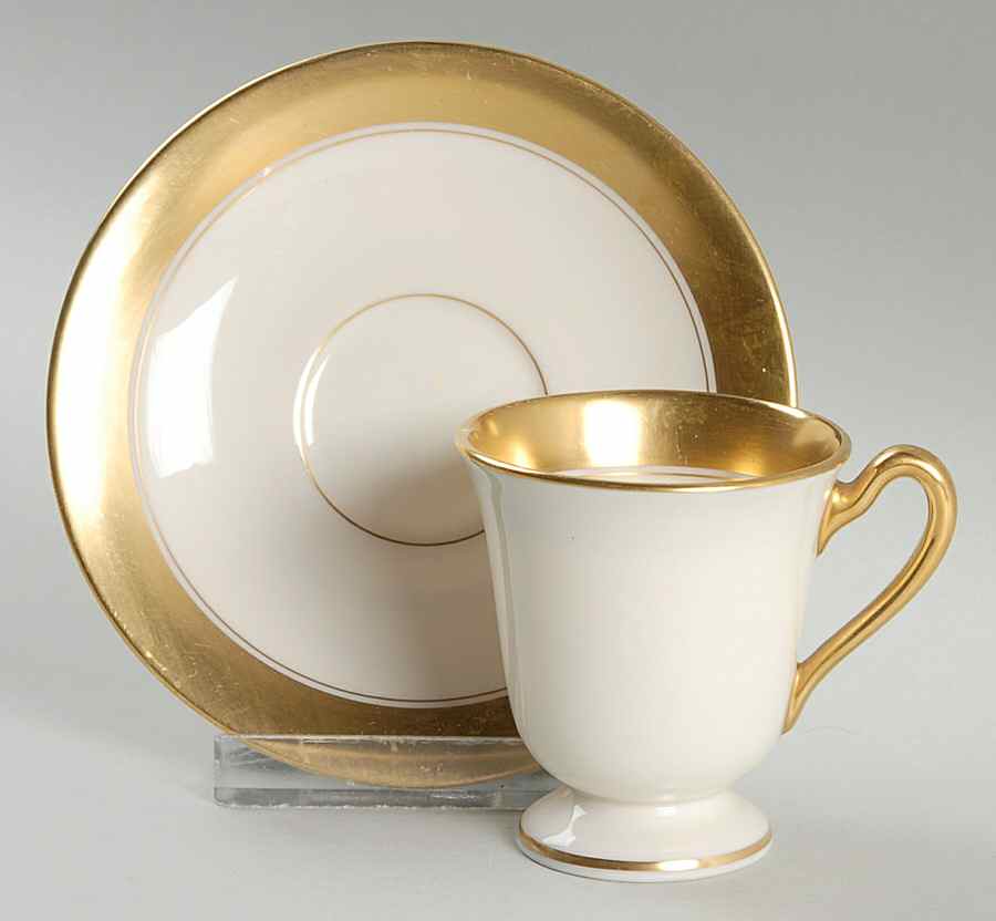 86 1-2 Footed Demitasse Cup & Saucer Set by Lenox-1