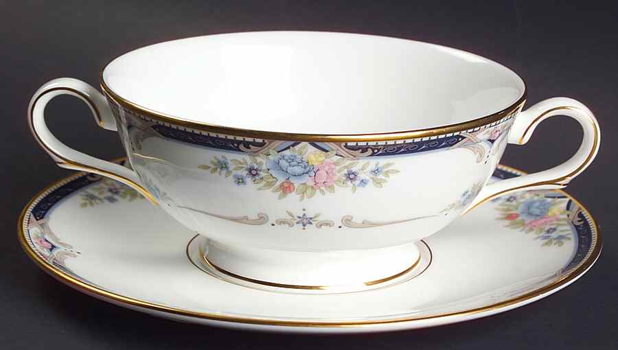 Abigail Footed Cream Soup Bowl & Saucer Set by Lenox-1
