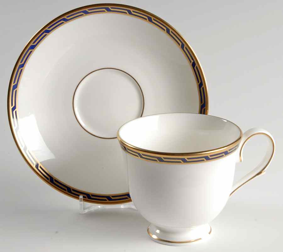 Aegean Cobalt Footed Cup & Saucer Set by Lenox-1