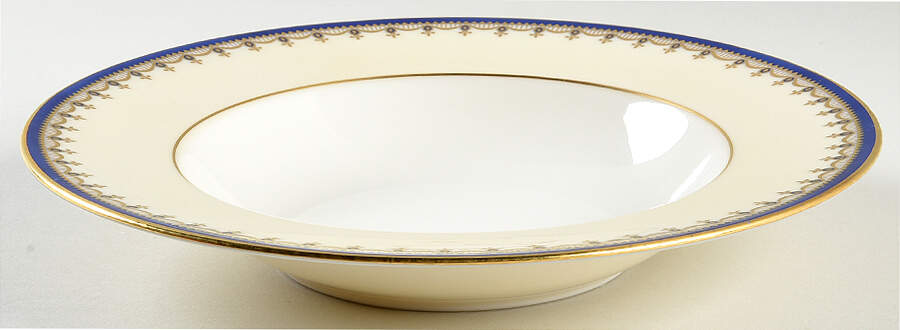 Alden (Blue, Cream Rim) Rim Soup Bowl by Lenox-1