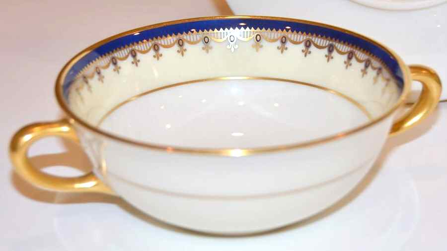 Alden (Blue, Cream Rim) Flat Cream Soup Bowl by Lenox-1