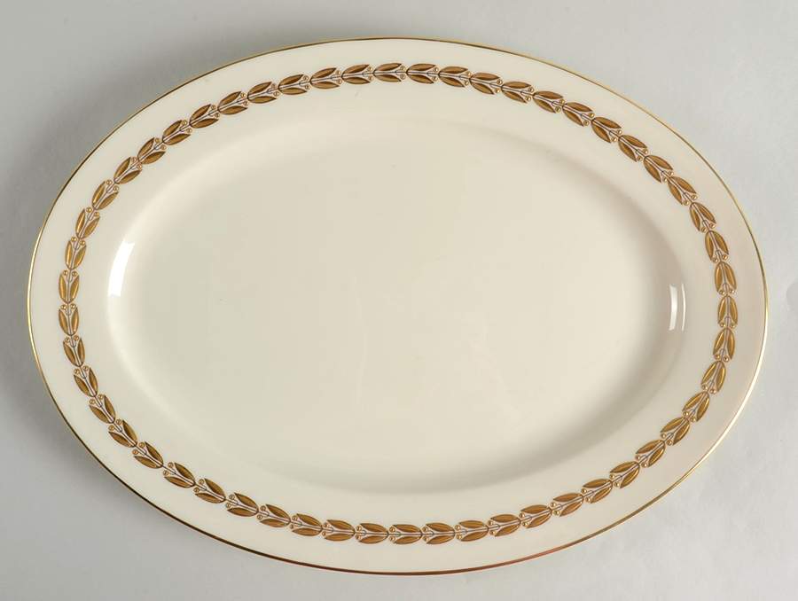 Antoinette Ivory 15" Oval Serving Platter by Lenox-1
