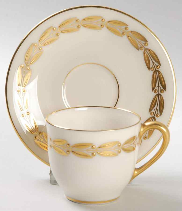 Antoinette Ivory Flat Demitasse Cup & Saucer Set by Lenox-1