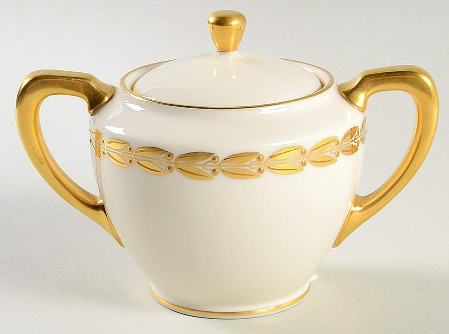 Antoinette Ivory Sugar Bowl & Lid by Lenox-1
