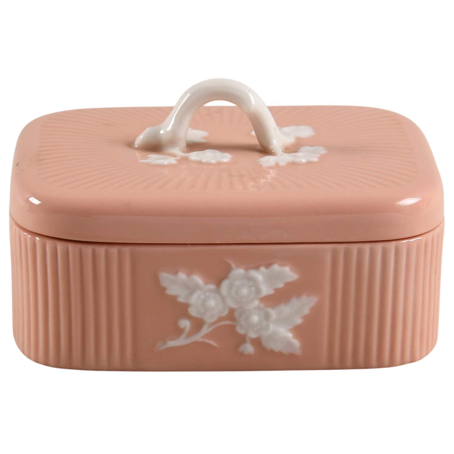 Apple Blossom Coral Cigarette Box & Lid by Lenox-1