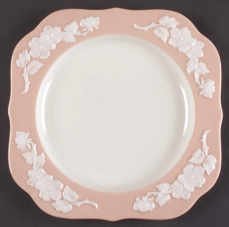 Apple Blossom Coral Square Salad Plate by Lenox-1
