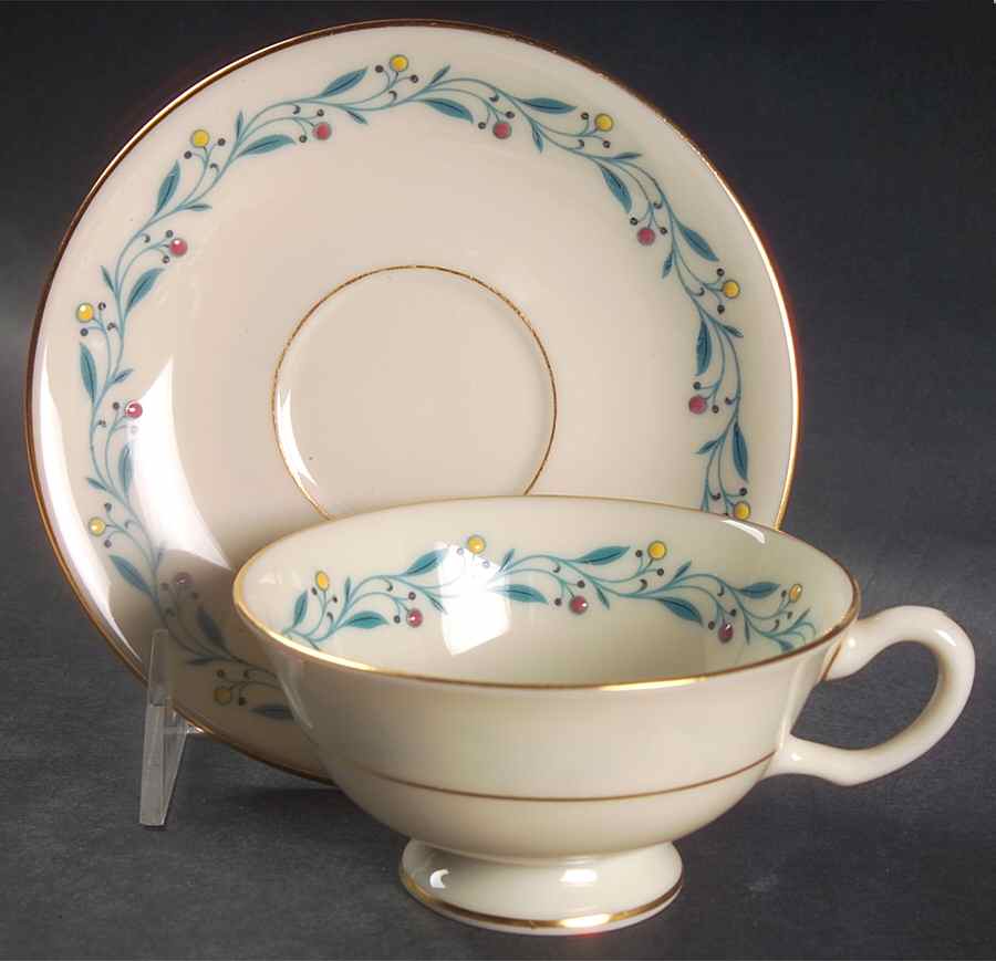 Arcadia Footed Cup & Saucer Set by Lenox-1