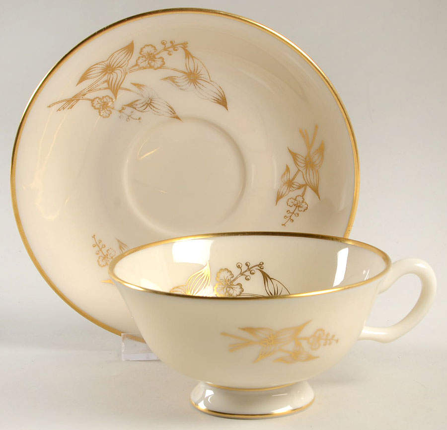 Arrowhead Footed Cup & Saucer Set by Lenox-1