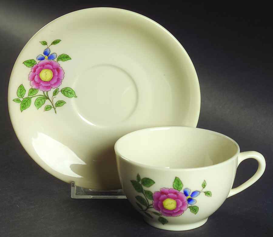 Arden Rose Flat Cup & Saucer Set by Lenox-1