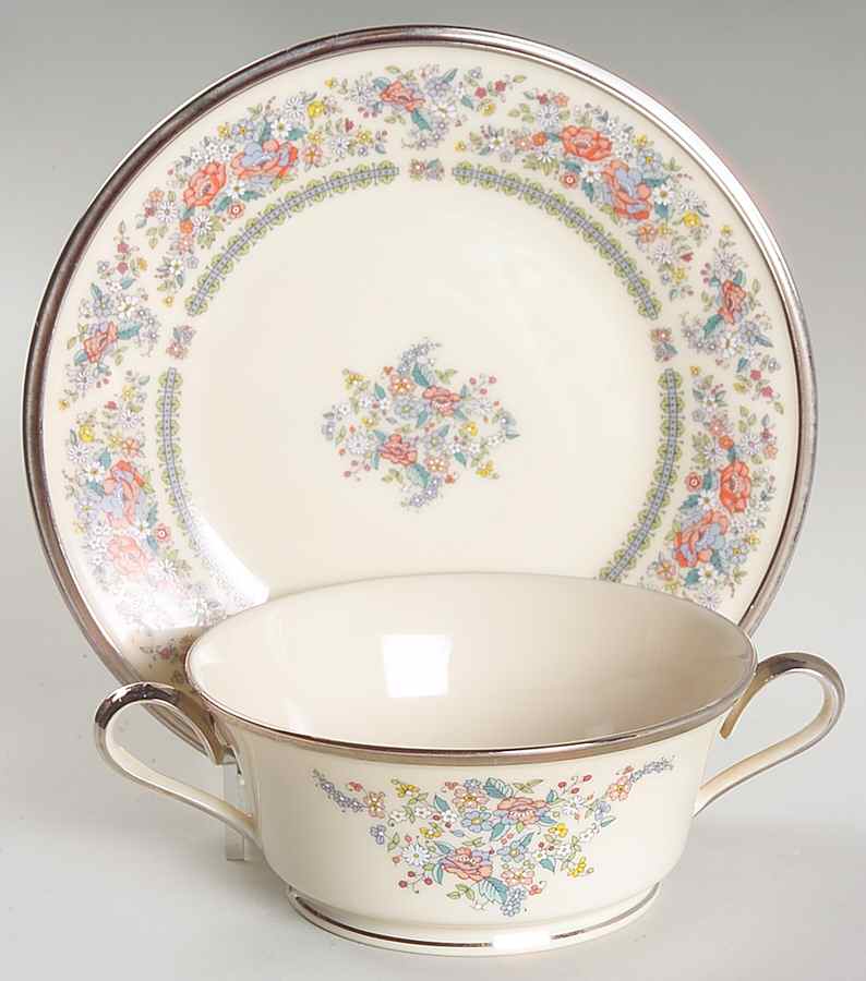 Ascot Footed Cream Soup & Dessert Plate/Saucer Set by Lenox-1