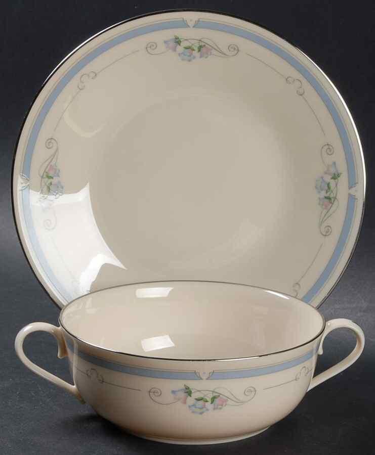 Ashton Park Flat Cream Soup Bowl & Saucer Set by Lenox-1