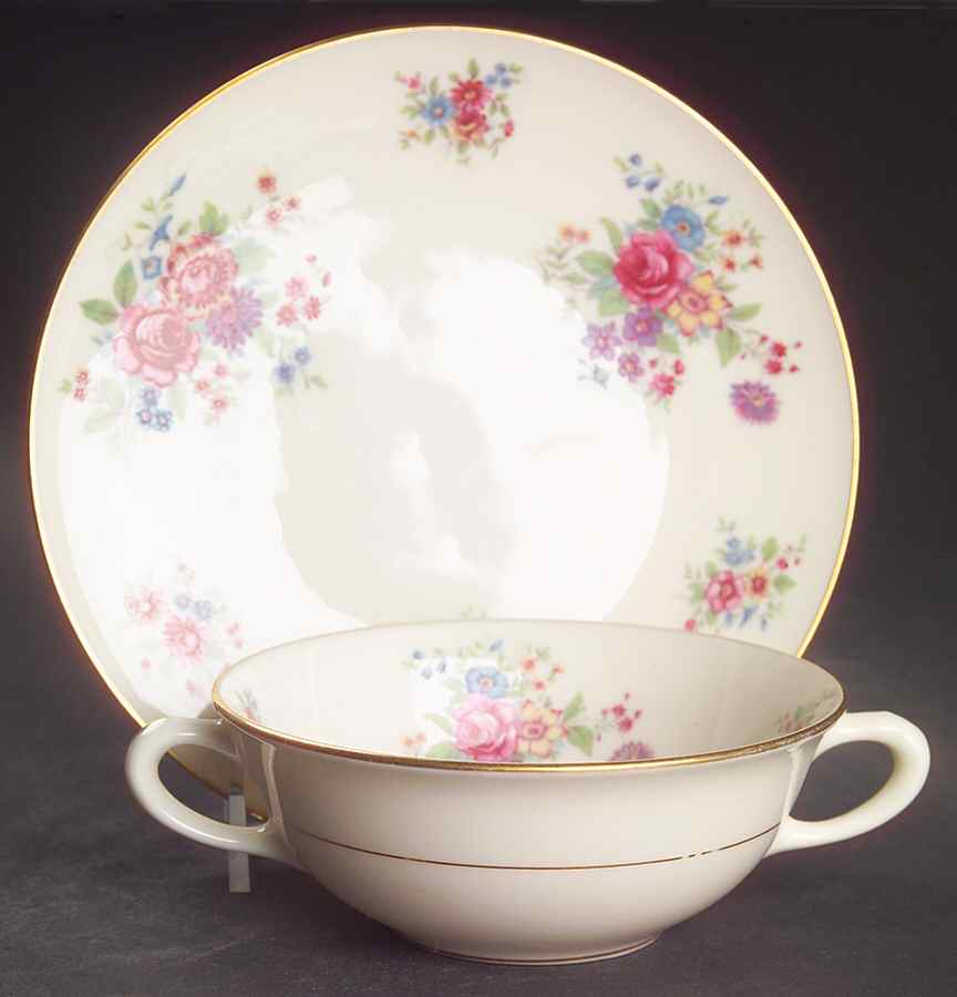 Aurora Flat Cream Soup Bowl & Dessert Plate/Saucer Set by Lenox-1