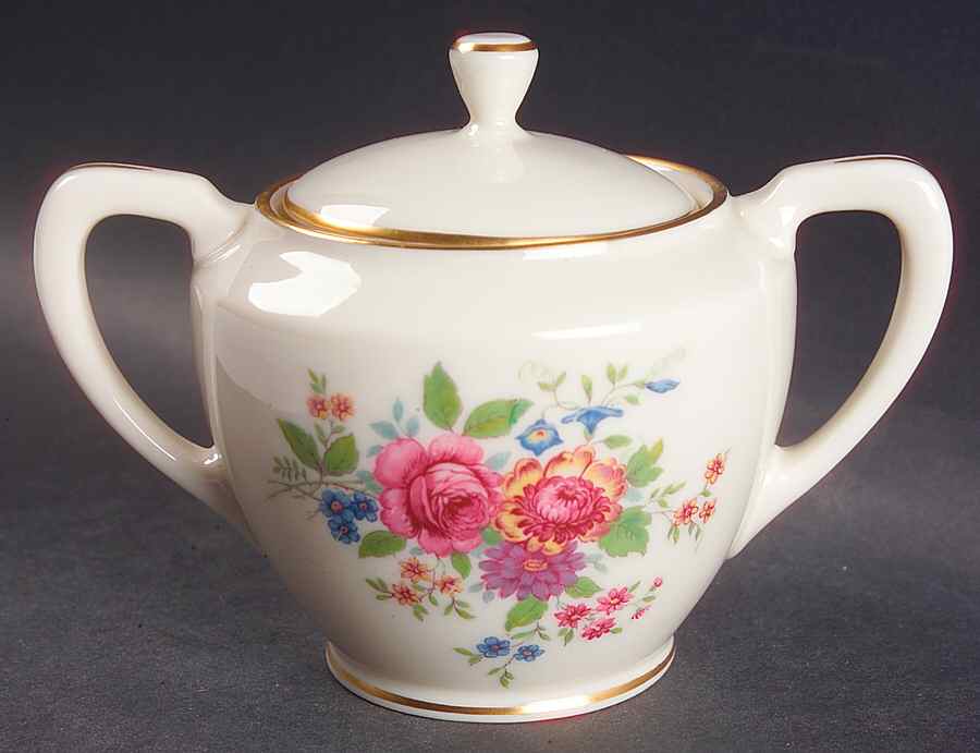 Aurora Shape 1962 Sugar Bowl & Lid by Lenox-1