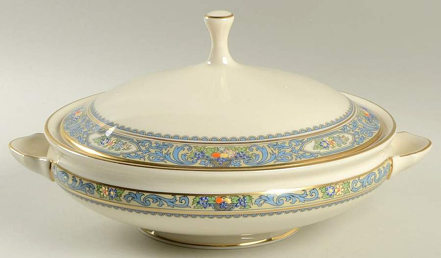 Autumn (Newer, Gold Backstamp) Round Covered Vegetable by Lenox-1