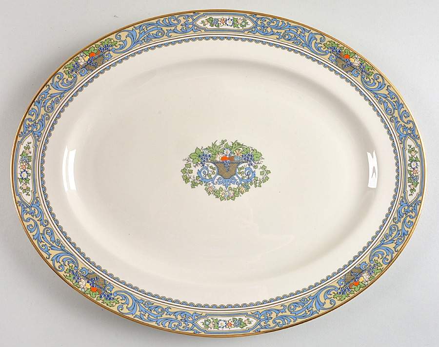 Autumn (Newer, Gold Backstamp) 16" 99 Shape Oval Serving Platter by Lenox-1