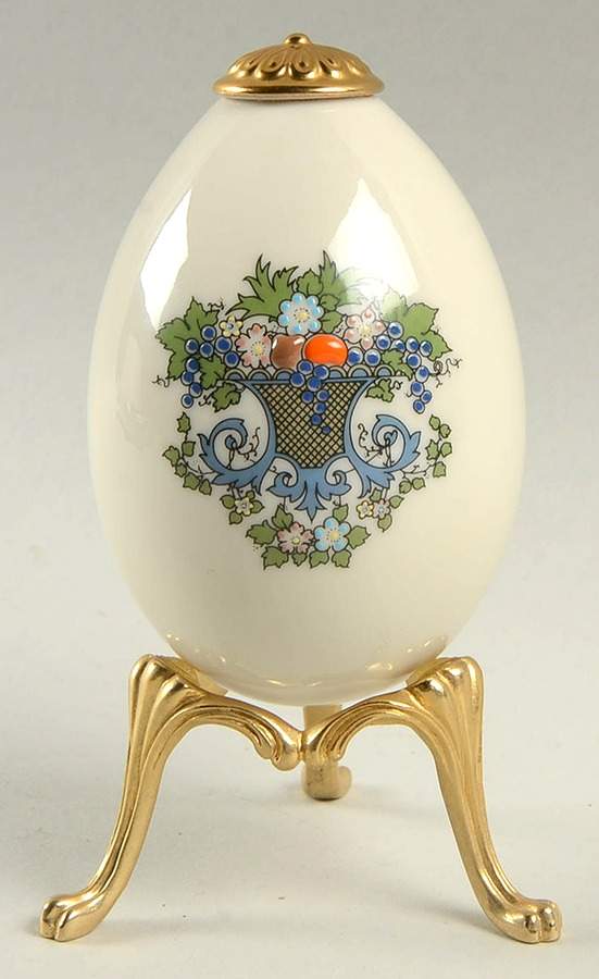 Autumn (Newer, Gold Backstamp) Egg and Stand by Lenox-1