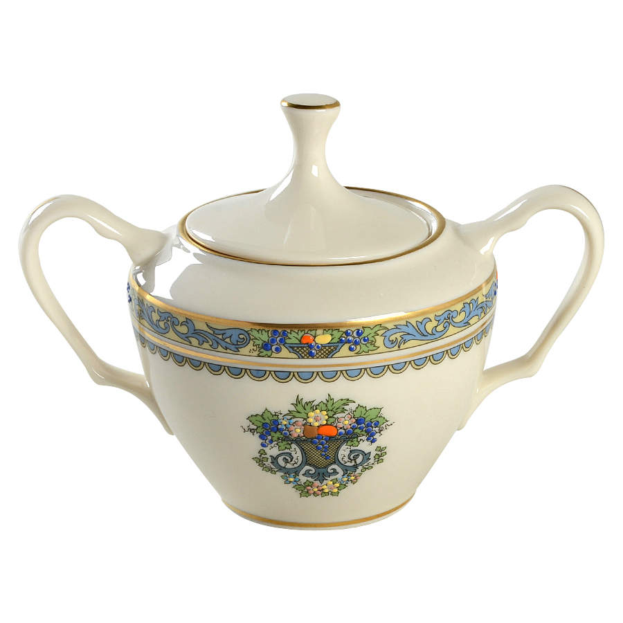Autumn (Newer, Gold Backstamp) Sugar Bowl & Lid by Lenox-1