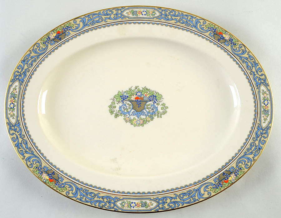 Autumn (Newer, Gold Backstamp) 15" 1999 Shape Oval Serving Platter by Lenox-1