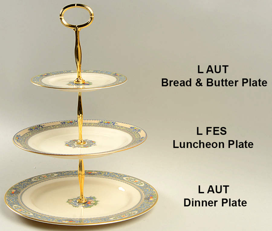 Autumn (Newer, Gold Backstamp) Mixed/Match 3 Tier Serving Tray by Lenox-1