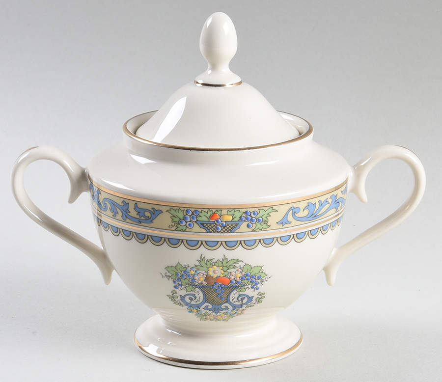 Autumn (Newer, Gold Backstamp) 1999 Shape Sugar Bowl & Lid by Lenox-1