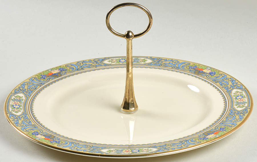 Autumn (Newer, Gold Backstamp) Round Serving Plate with Handle (DP) by Lenox-1
