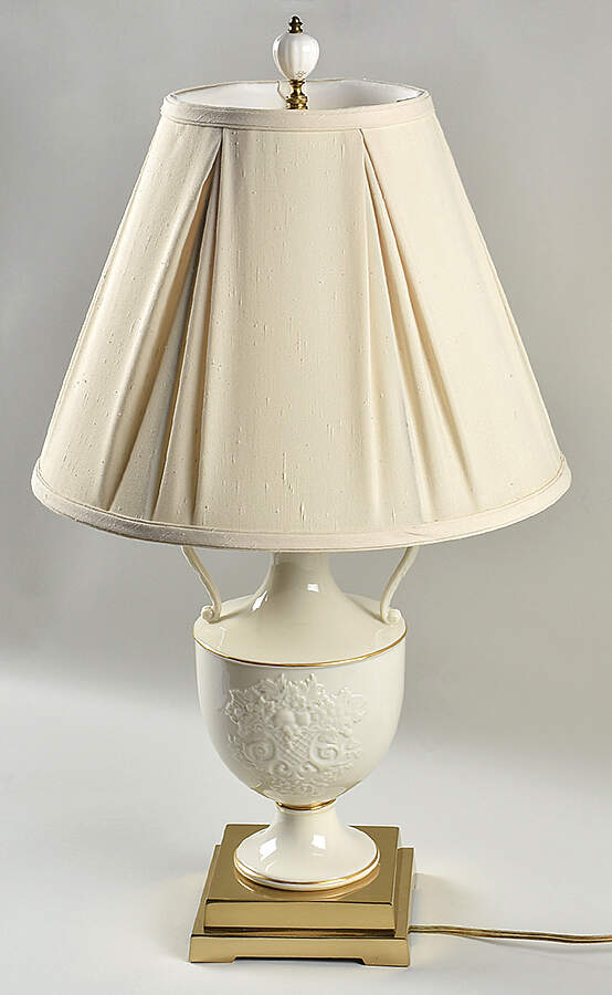 Autumn (Newer, Gold Backstamp) 22" Electric Lamp & Shade by Lenox-1