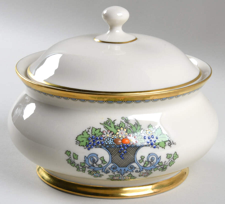 Autumn (Newer, Gold Backstamp) Large Candy Box & Lid by Lenox-1
