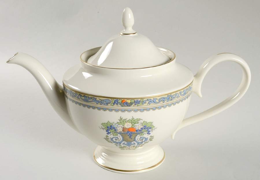 Autumn (Newer, Gold Backstamp) 1999 Shape Teapot & Lid by Lenox-1