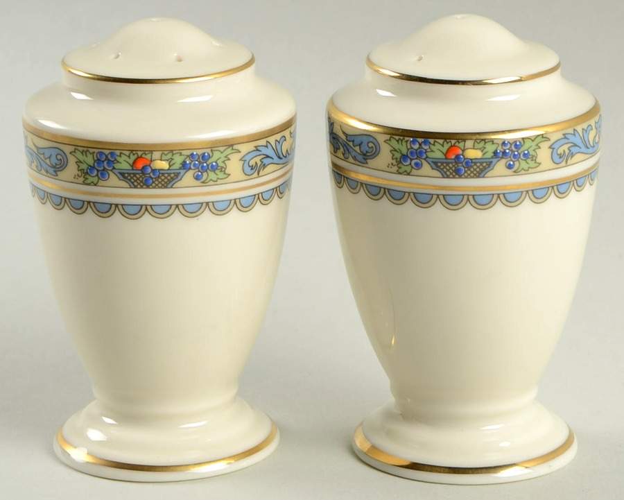 Autumn (Newer, Gold Backstamp) 99 Shape Salt & Pepper Set by Lenox-1