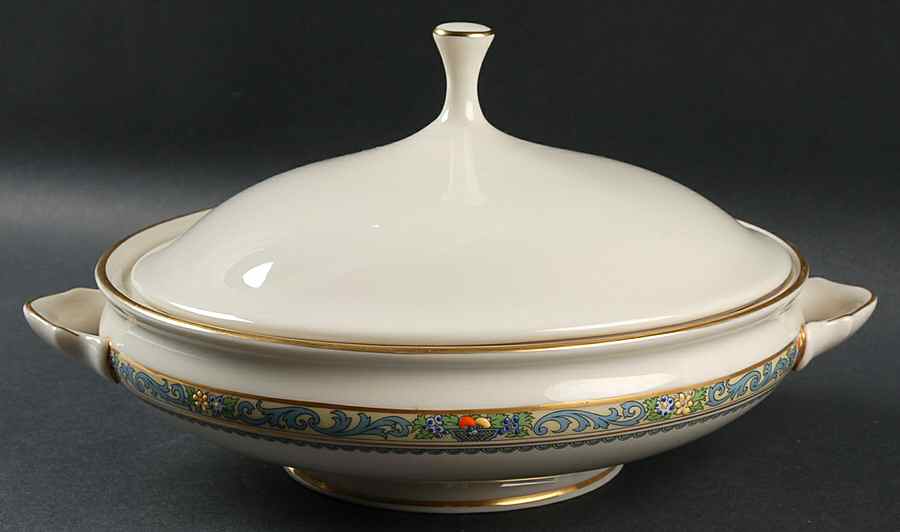 Autumn (Newer, Gold Backstamp) Round Covered Vegetable by Lenox-1