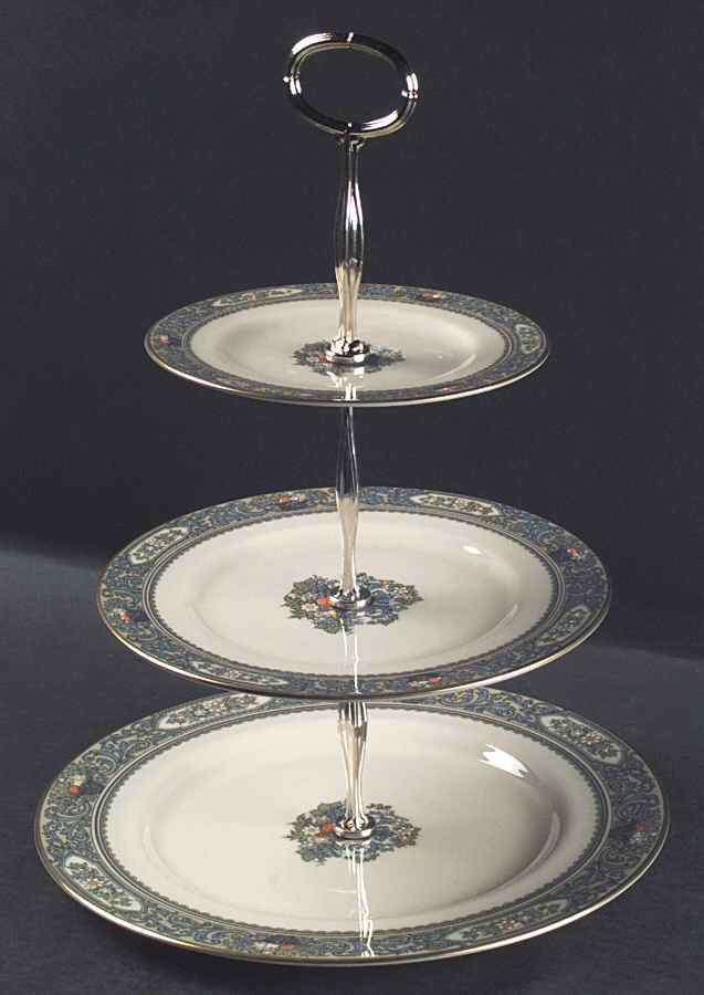 Autumn (Newer, Gold Backstamp) 13 7/8"-14 1/4" 3-Tiered Serving Tray(DP,SP,BB) HC by Lenox-1