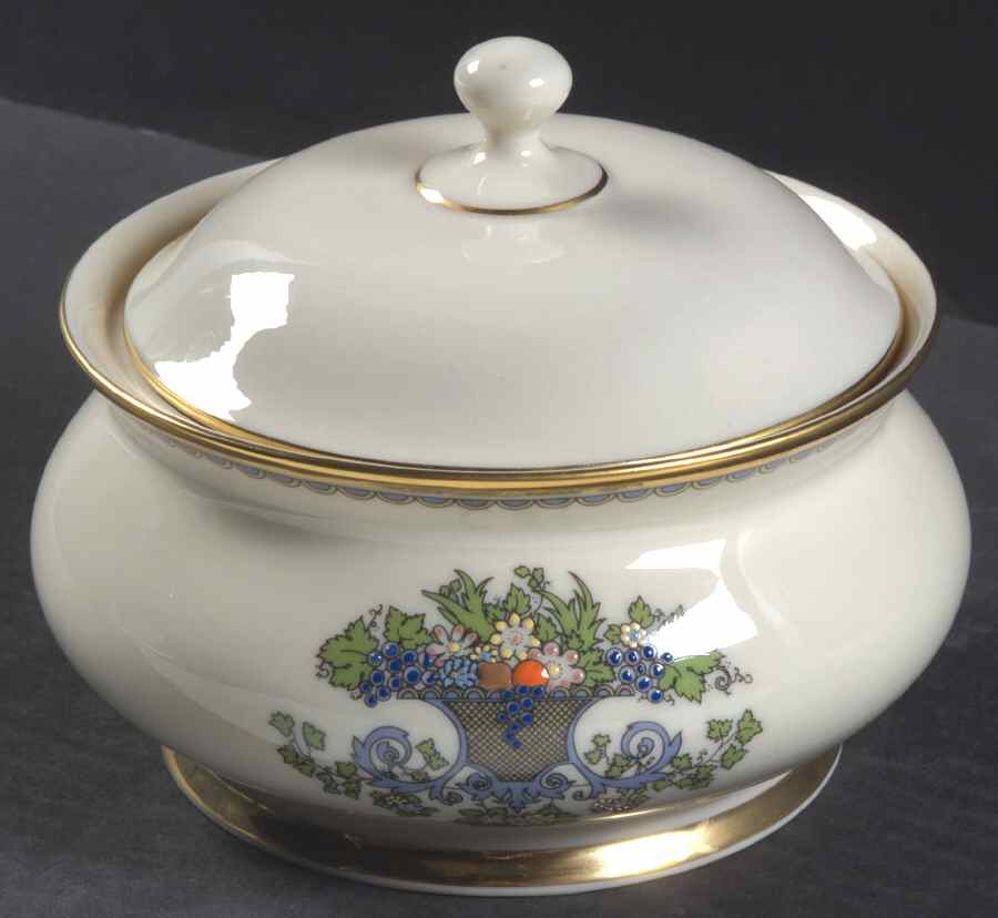 Autumn (Newer, Gold Backstamp) Large Candy Box & Lid by Lenox-1