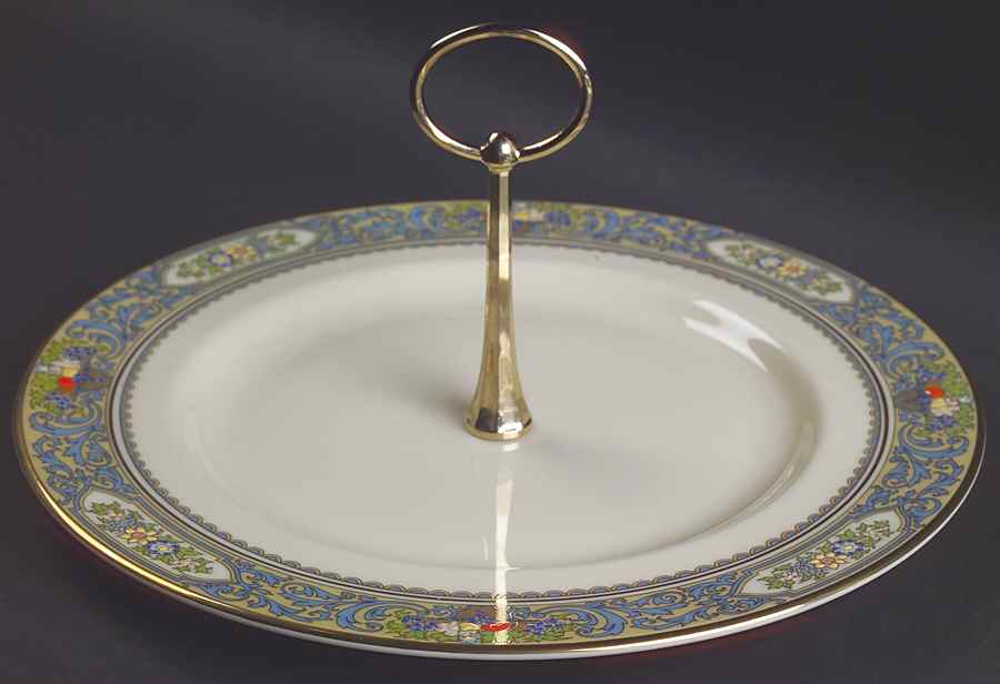 Autumn (Newer, Gold Backstamp) Round Serving Plate with Handle (DP) by Lenox-1