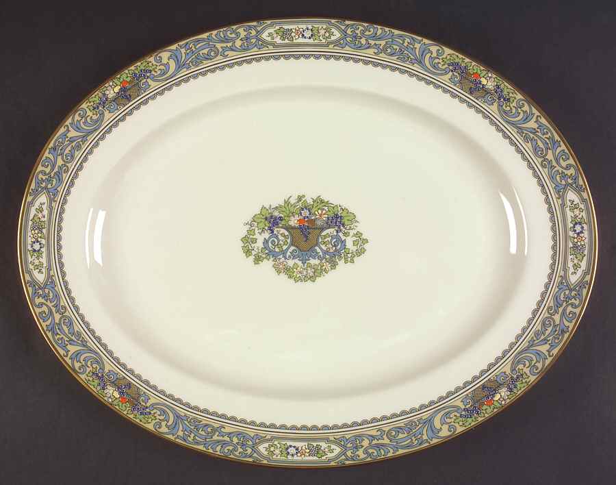 Autumn (Newer, Gold Backstamp) 15" 1999 Shape Oval Serving Platter by Lenox-1