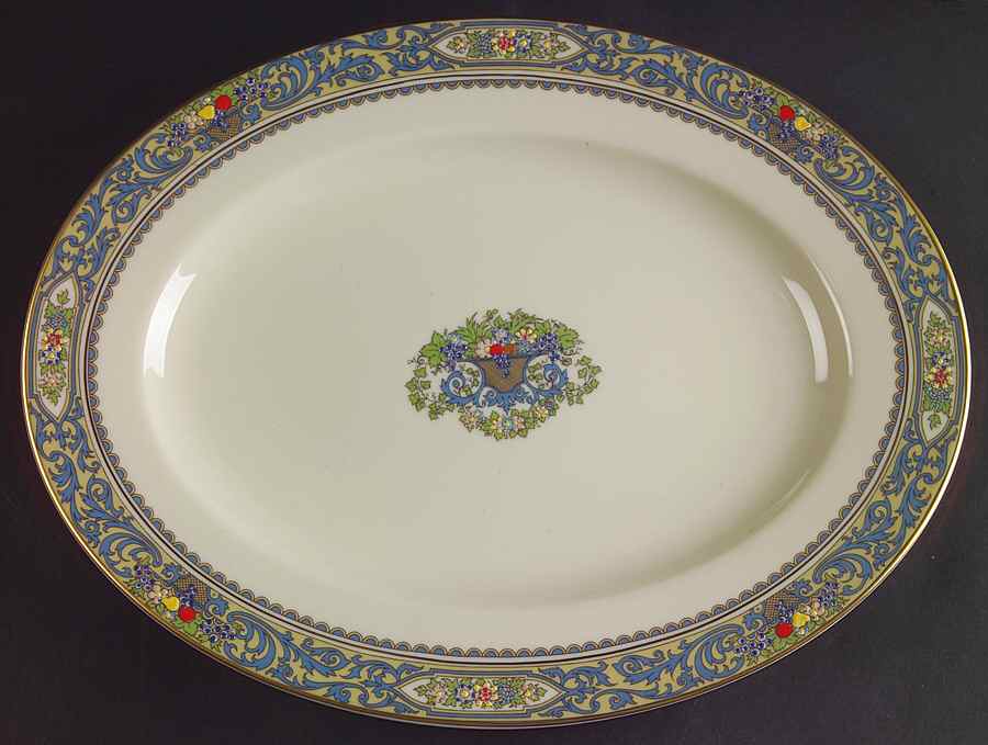 Autumn (Newer, Gold Backstamp) 13" 99 Shape Oval Serving Platter by Lenox-1