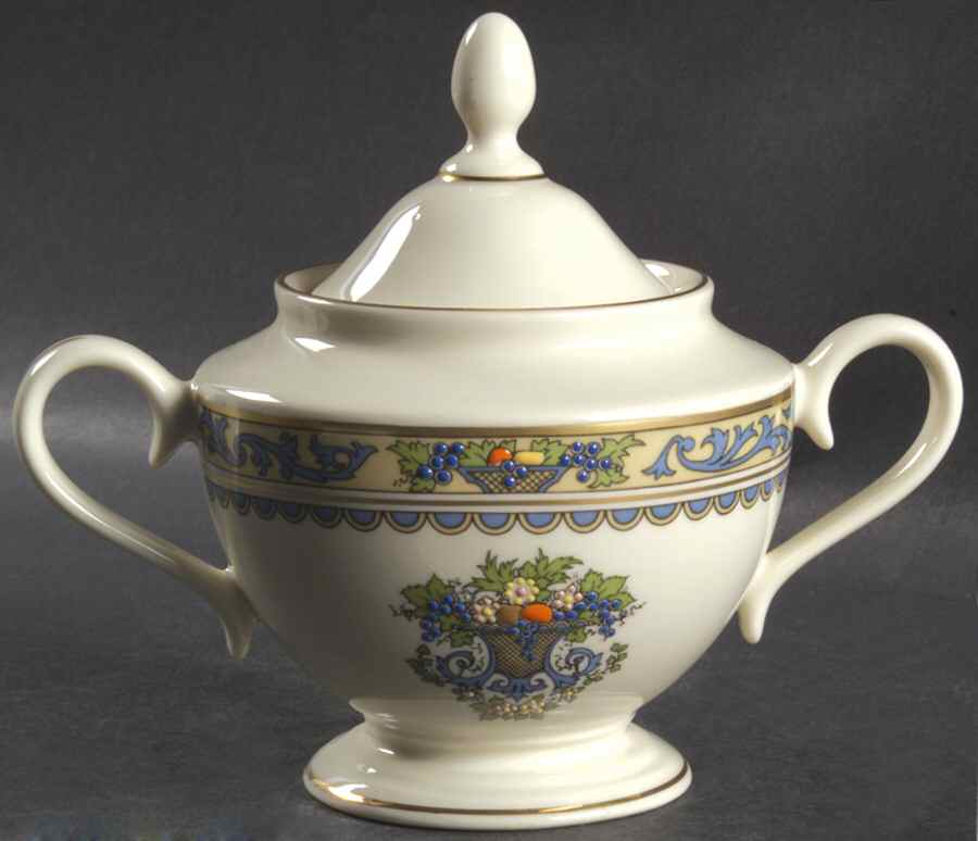 Autumn (Newer, Gold Backstamp) 1999 Shape Sugar Bowl & Lid by Lenox-1