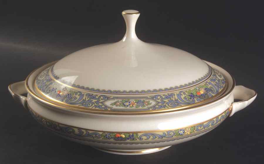 Autumn (Newer, Gold Backstamp) Round Covered Vegetable by Lenox-1