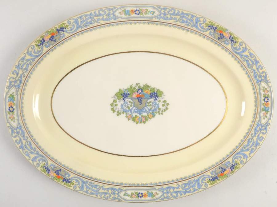 The Autumn (Black Or Green Stamp) 15" Oval Serving Platter by Lenox-1
