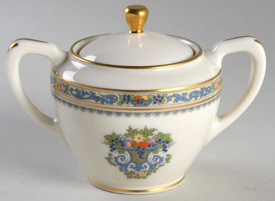 The Autumn (Black Or Green Stamp) Shape 1962 Sugar Bowl & Lid by Lenox-1