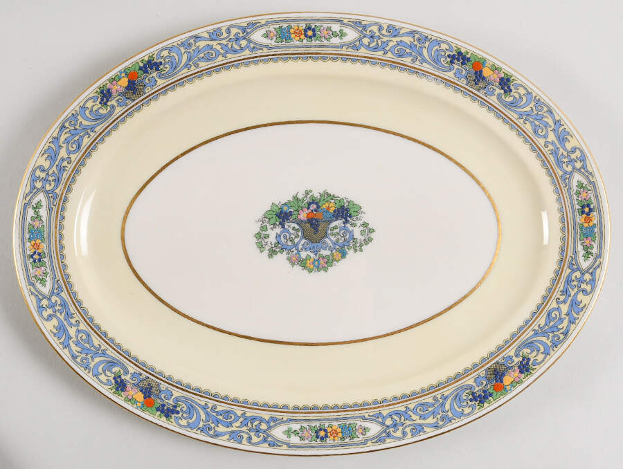 The Autumn (Black Or Green Stamp) 13" Oval Serving Platter by Lenox-1