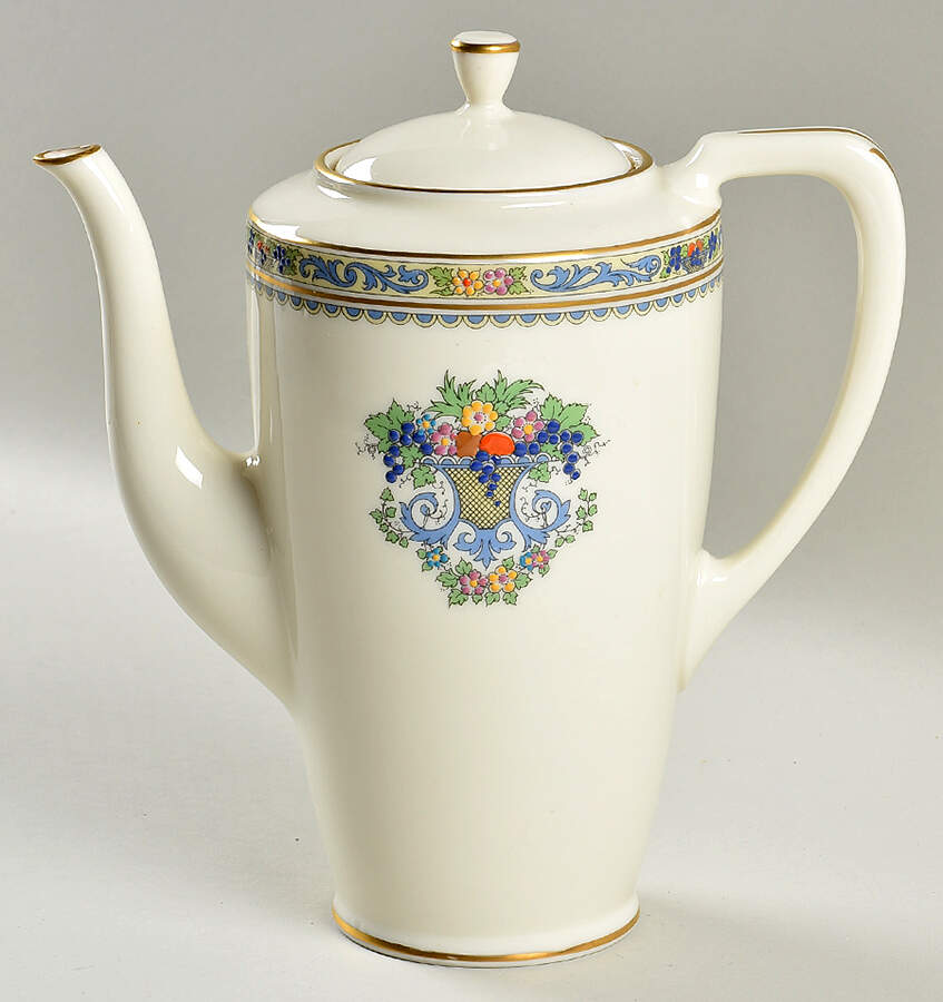 The Autumn (Black Or Green Stamp) Shape 1960 Coffee Pot & Lid by Lenox-1