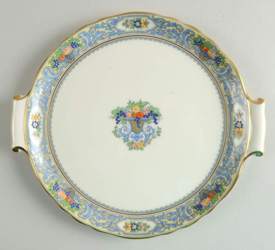 The Autumn (Black Or Green Stamp) Handled Cake Plate by Lenox-1
