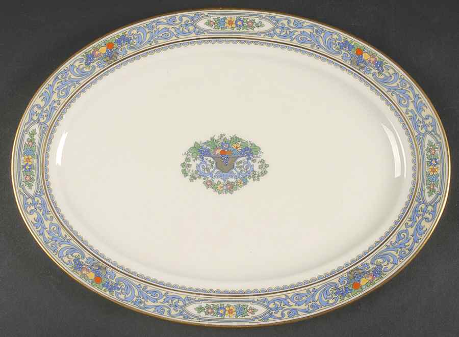 The Autumn (Black Or Green Stamp) 13" Oval Serving Platter by Lenox-1