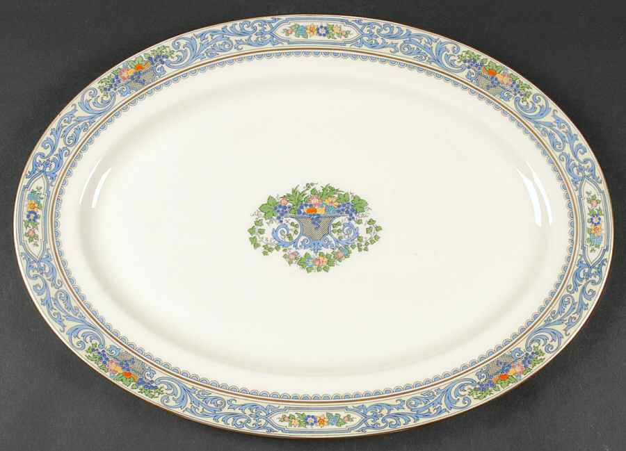 The Autumn (Black Or Green Stamp) 15" Oval Serving Platter by Lenox-1