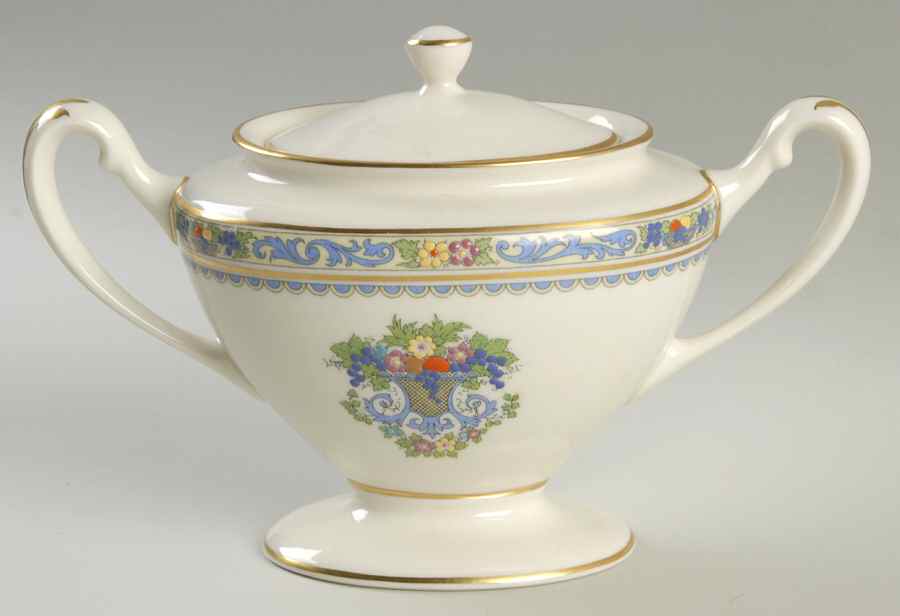 The Autumn (Black Or Green Stamp) Shape 743 Sugar Bowl & Lid by Lenox-1