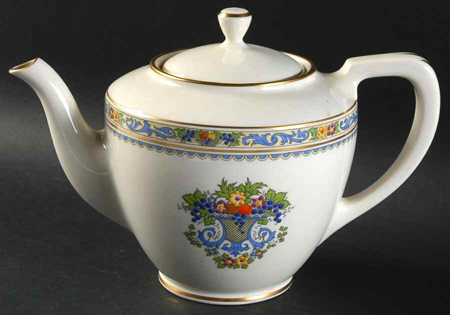 The Autumn (Black Or Green Stamp) Shape 1961 Teapot & Lid by Lenox-1