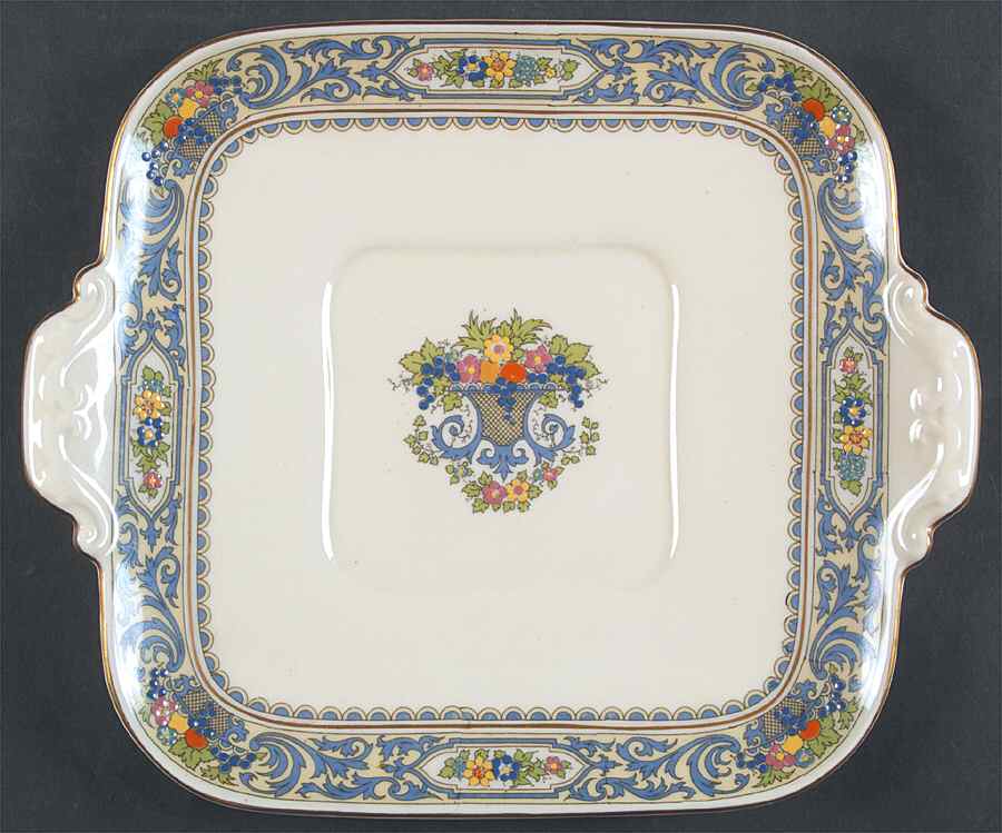 The Autumn (Black Or Green Stamp) Square Handled Cake Plate by Lenox-1