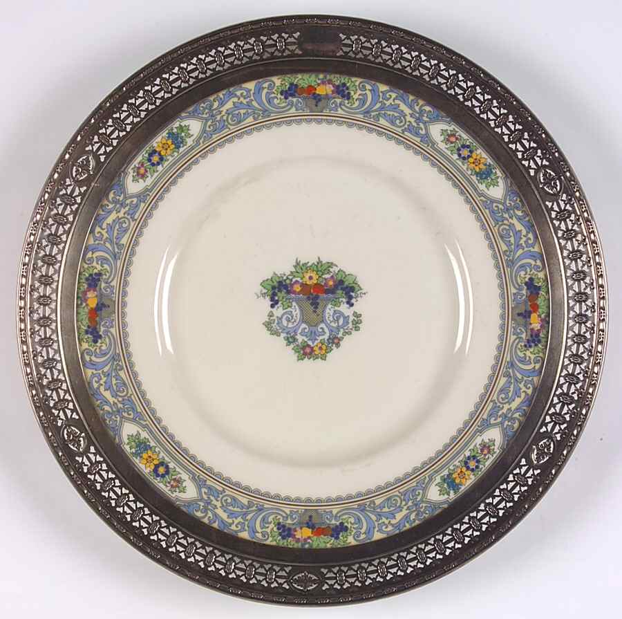 The Autumn (Black Or Green Stamp) Sterling Rim Dinner Plate by Lenox-1