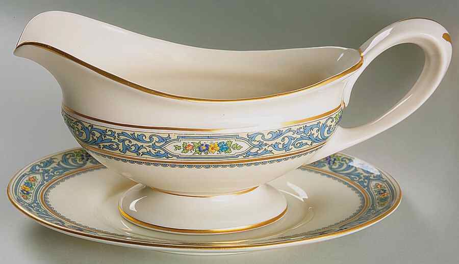 The Autumn (Black Or Green Stamp) Gravy Boat & Underplate by Lenox-1