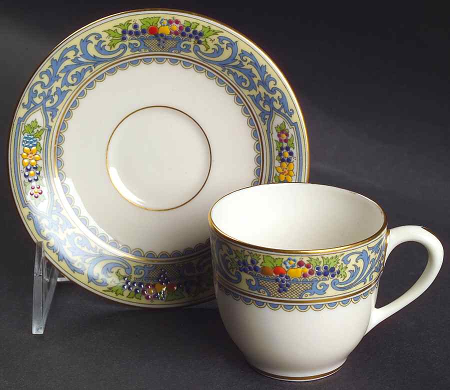 The Autumn (Black Or Green Stamp) Flat Demitasse Cup & Saucer Set by Lenox-1